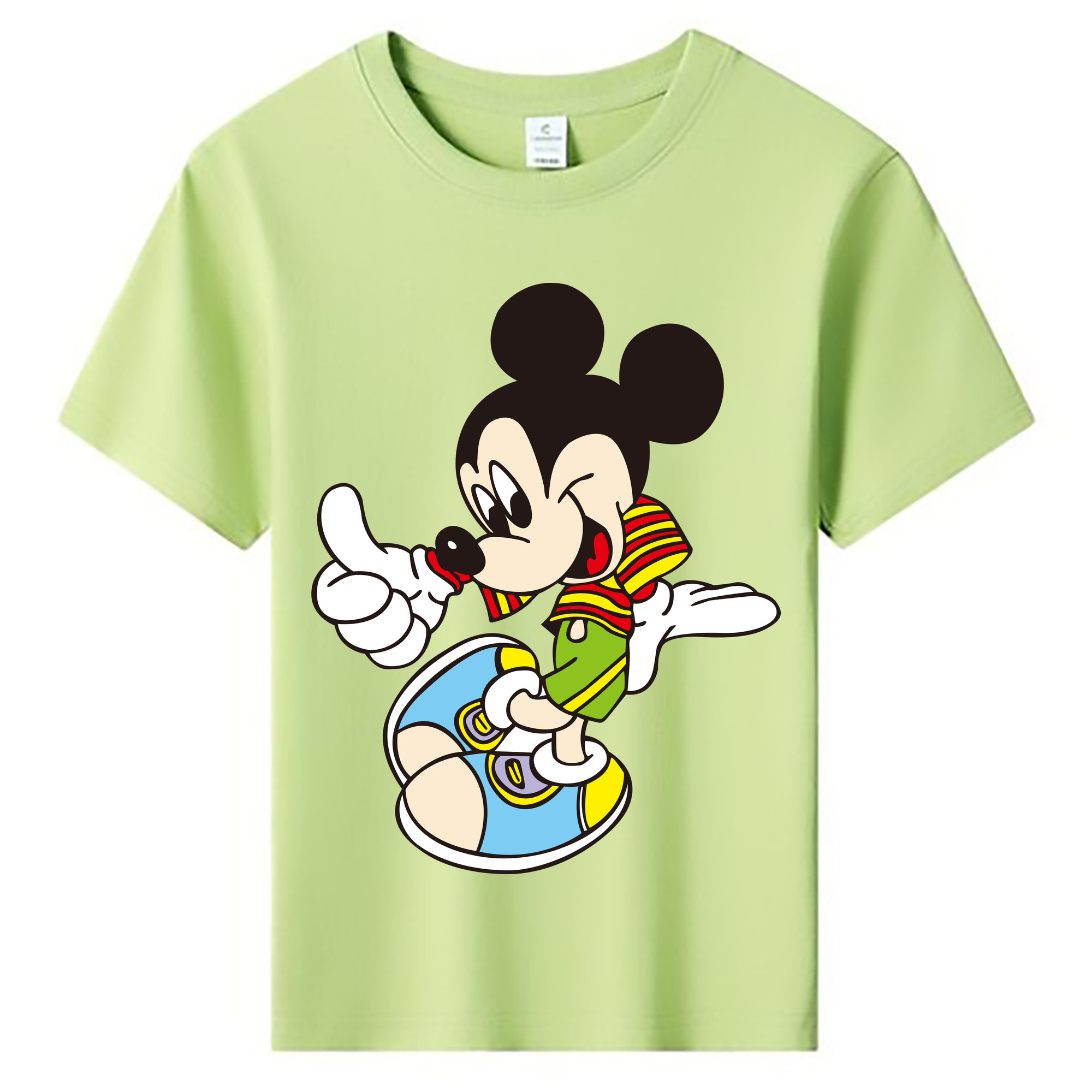 ミッキーマウス Mickey Mouse 綿100％キッズTシャツ（フロントプリント）
